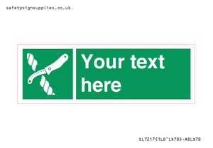 Custom sign safe condition Liferaft knife